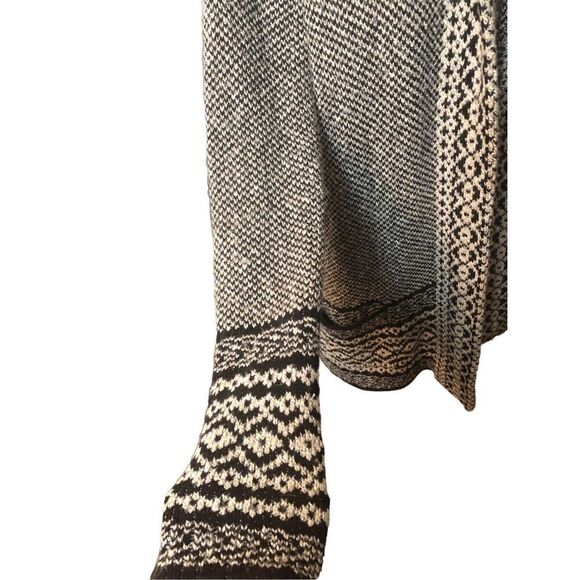 Lucky Brand southwestern black and cream colored open front long line cardigan s - Picture 5 of 11